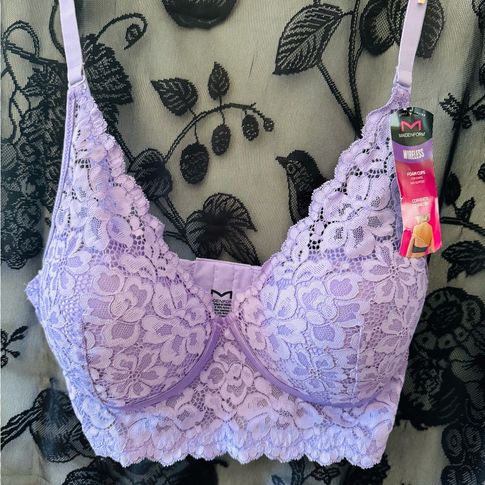 MAIDENFORM Soft Lilac Lace Bralette